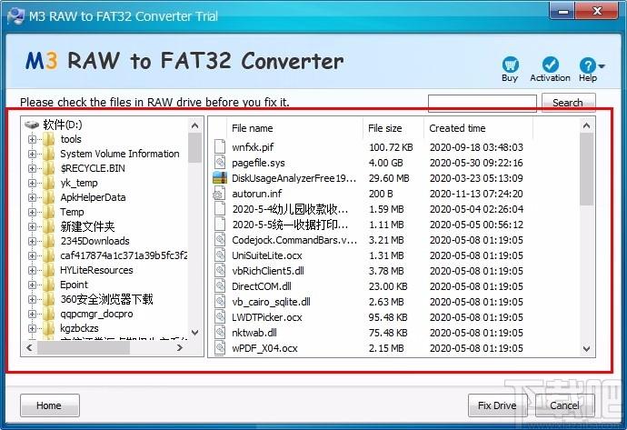 M3 RAW To FAT32 Converter下载,硬盘驱动器修复工具